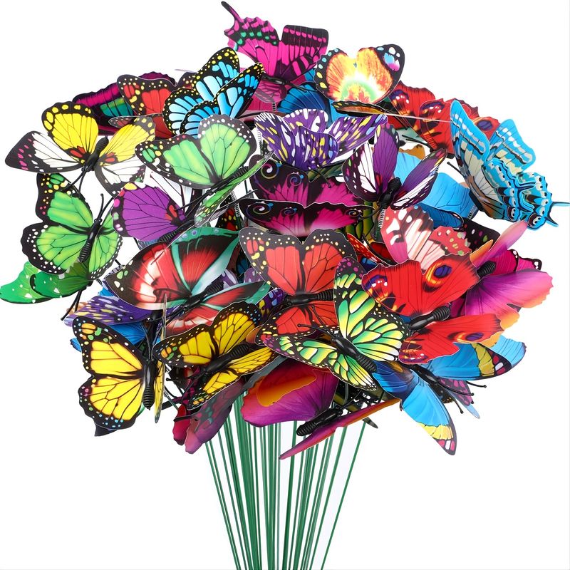 Ilumina tu jardín con 30 o 50 estacas decorativas de mariposas: ¡impermeables y perfectas para la decoración navideña de interiores y exteriores!_voghion.com
