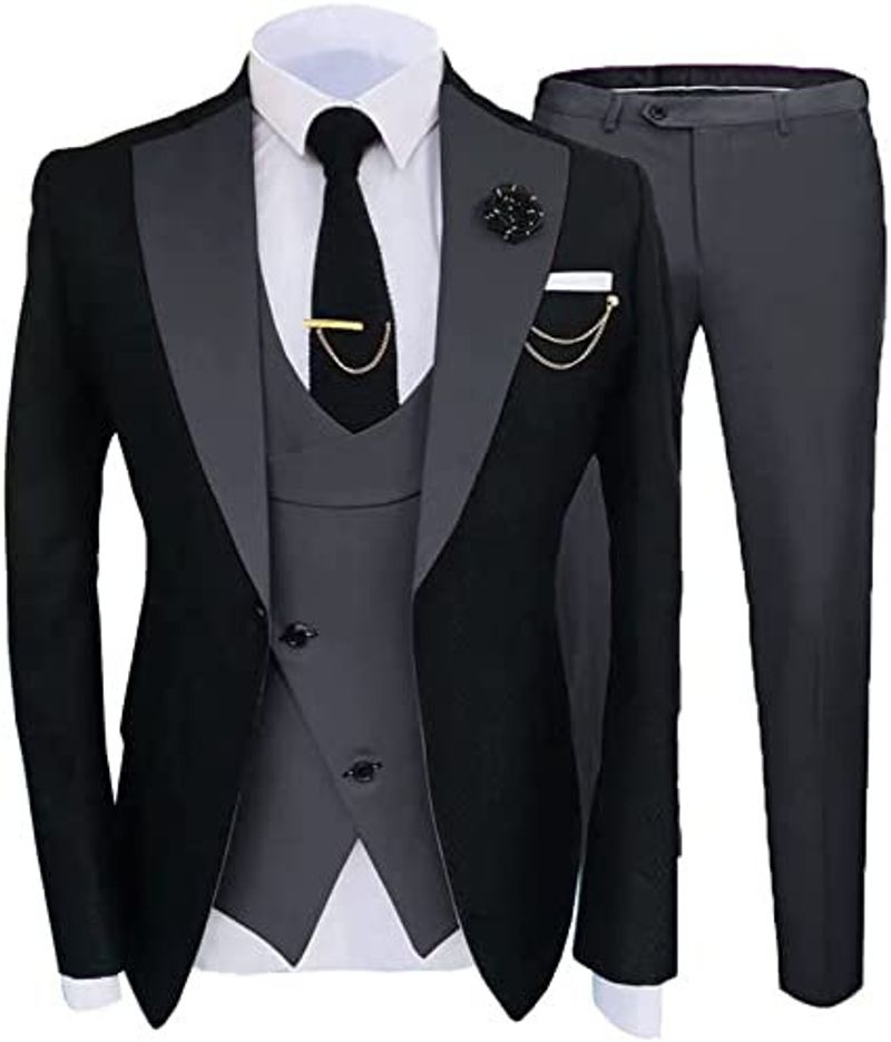 Dragt, Herredragt, Tredelt jakkesæt, Slim Fit, Business Banquet Hosting Outfit, Groomsman's Suit, Brudekjole_voghion.com