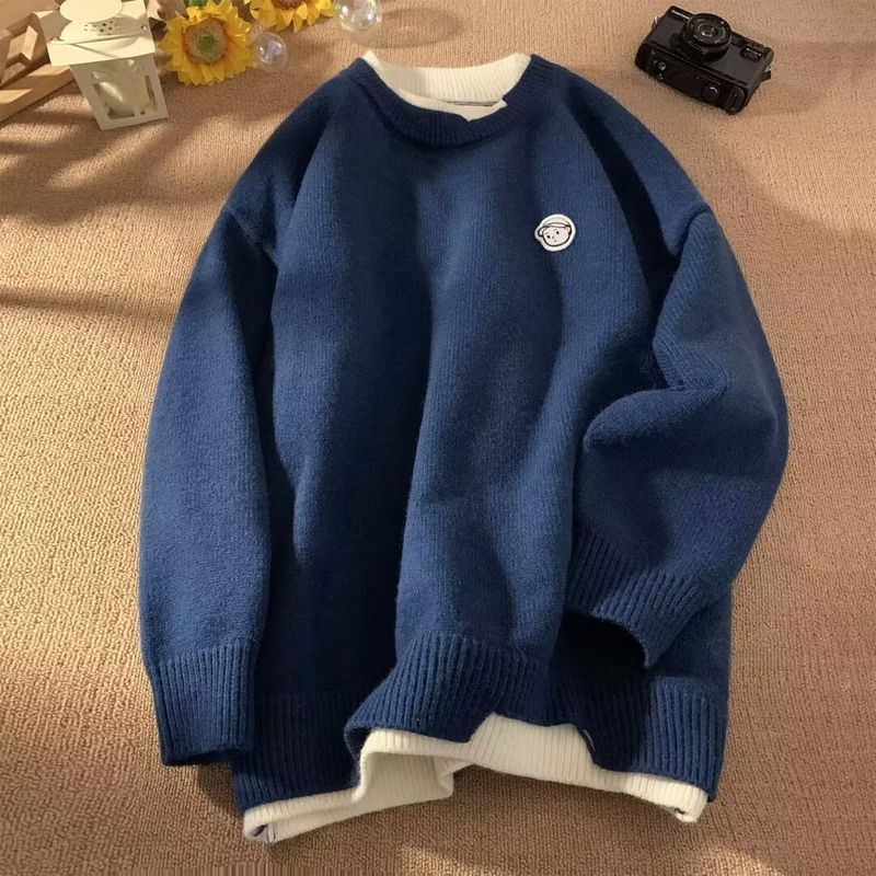 Inspirierter, entspannter Strickpullover – Übergroßer Pullover mit künstlichem Lagenkragen, weiche Polyestermischung für mühelosen Streetstyle (S-XXXL,_voghion.com