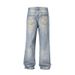 Men's Clothing High Street Washed Loose Wide Leg Pearl Full Diamond Patch Diamond Stacked Jeans Jeans_voghion.com