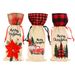 Borse per bottiglie a tema natalizio - Copribottiglie di vino in lino rustico con motivi natalizi per auto, decorazioni per la casa e confezioni regalo_voghion.com