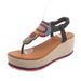 New Fashion Trend Pinched Elastic Platform Platform High Heel Comfortable Plus-size Sandals_voghion.com