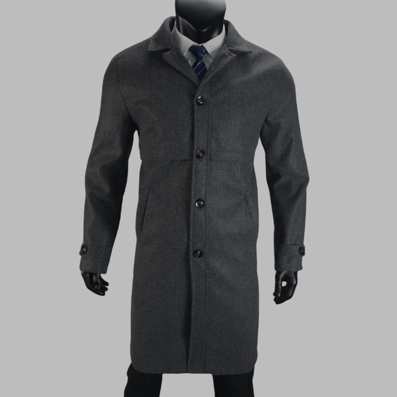 Herren-Boutique-Mantel, High-End-Windjacke für Herren, Übergröße, Reverskragen, langer Anzugmantel_voghion.com