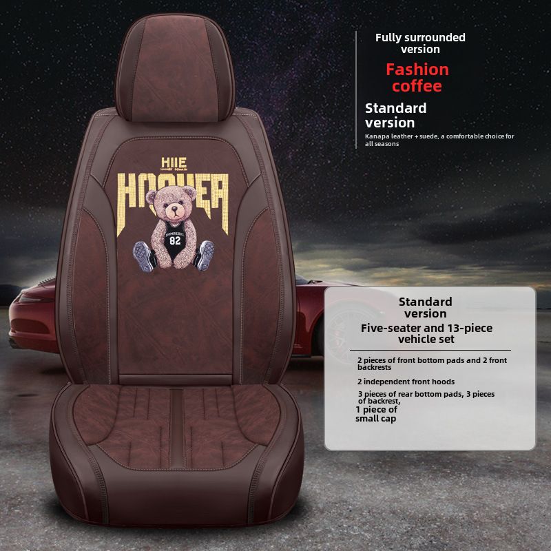 Cartoon four seasons General car seat cushion cover five all-inclusive seat cushion seat cover leather seat cushion_voghion.com