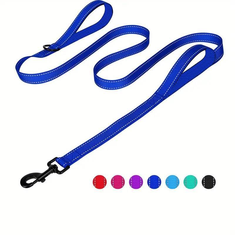 New Pet Supplies Walking Leash Large And Medium-sized Chain Double Handle Reflective Explosion-proof Punching Dog Rope_voghion.com