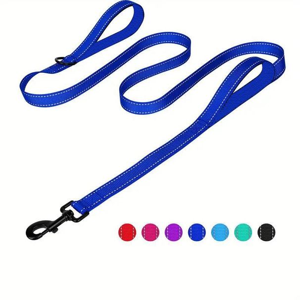New Pet Supplies Walking Leash Large And Medium-sized Chain Double Handle Reflective Explosion-proof Punching Dog Rope_voghion.com