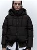Oversized Puffer Jacket – Streetwear Hooded Coat With Organic Cotton Shell (Black/White/Gray, Sizes XS-L)_voghion.com