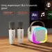 Mikrofone Mini Outdoor Karaoke Bluetooth-Lautsprecher tragbar mit drahtloser Mikrofonkarte Subwoofer Hohe Lautstärke_voghion.com