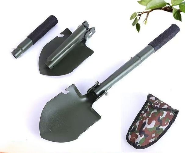 Pala in acciaio pieghevole multifunzionale da ingegnere, versione selvaggia, per scavi all'aperto, montata su auto, ingegneria militare_voghion.com