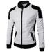 Men’s Stand Collar Leather Jacket – Trendy Black & White PU Leather Coat, Slim Fit & Large Size (M-5XL)_voghion.com