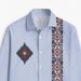 Camicia a maniche lunghe stampata da uomo - Camicia casual con bottoni e motivo etnico, in poliestere elasticizzato, lavabile in lavatrice, vestibilità regolare per primavera e autunno_voghion.com
