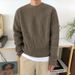 Maglione girocollo da uomo alla moda: maglia dalla vestibilità rilassata ispirata alla Corea per un look casual a strati_voghion.com