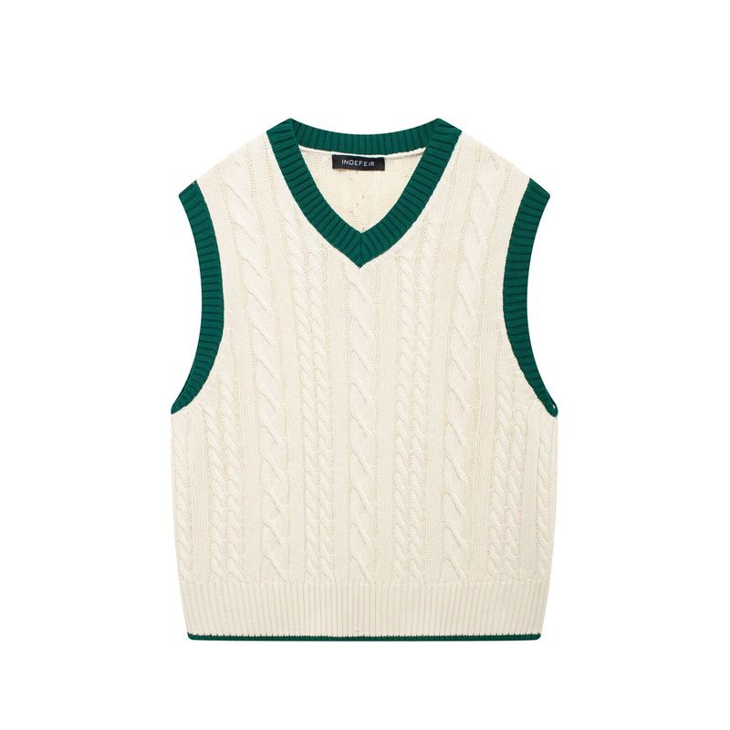Damenbekleidung 2024 Herbst und Winter neuer Stil Temperament Zopfmuster Strickweste_voghion.com