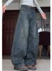 Jeans larghi destrutturati alla moda stile americano taglie forti, stile casual ..._voghion.com