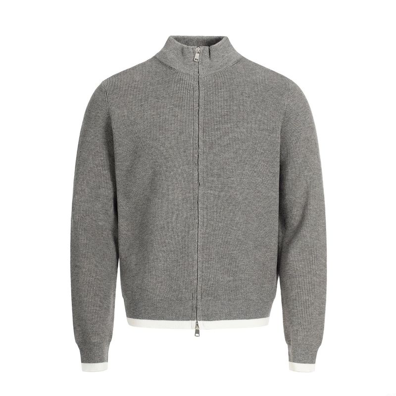 MFY226 Trendy Street High-End Old Money Style Pullover Lazy Solid Color Design Herren Reißverschluss Strickwaren_voghion.com