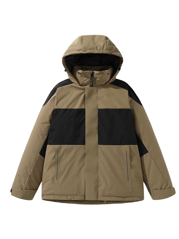 Chaqueta con bloques de color 2025 para hombre y mujer, nueva chaqueta de algodón con aislamiento térmico de grafeno resistente al frío, resistente al viento y al viento._voghion.com