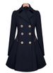 Elegant Double-Breasted Trench Coat For Women – Plus Size Long Coat With High-Density Twill Fabric, Slim Fit & Office Chic (Beige, Navy Blue)_voghion.com
