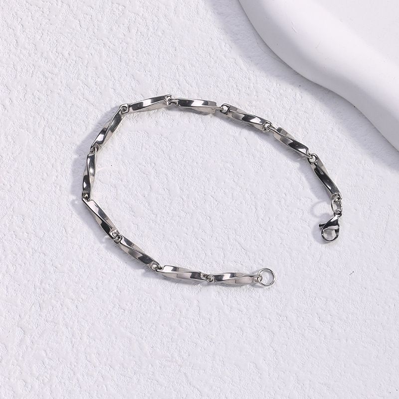Trendy INS Niche Design Minimalist Style Couple Simple Versatile Men's Titanium Steel Bracelet_voghion.com