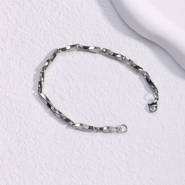 Trendy INS Niche Design Minimalist Style Couple Simple Versatile Men's Titanium Steel Bracelet_voghion.com
