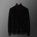 Herrenbekleidung Herrenpullover mit hohem Kragen, dicker Nerz, warmer Winterpullover mittleren Alters, einfarbiger Pullover für Männer_voghion.com