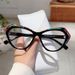 Unique Patchwork Color Irregular Cat Eye Blue Light Blocking Glasses Fashion Trend Can Be Fitted With Prescription Or_voghion.com