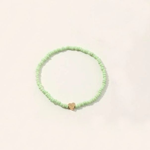 Cavigliera regolabile con cuore infantile, semplice, perline di riso, da spiaggia, per donna, alla moda e fresca_voghion.com