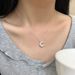 S Pure Silver Brushed Moon Star Zircon Necklace For Women Korean Niche Design High-end Clavicle Chain_voghion.com