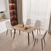 47' Modern Minimalist MDF Wood Color Dining Table And Beige Dining Chair For 4,black Metal Legs, Small Sized Dining Table, Office Desk, Kitchen Tabl_voghion.com