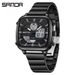 Men's Stylish Business Stainless Steel Band Digital Analog Watch With Multifunction, Waterproof, LED Backlight, Alarm, Stopwatch, And Date Display_voghion.com