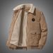 Men's Corduroy Fleece-Lined Jacket – Winter Workwear Style With Button-Up Collar & Flap Pockets_voghion.com