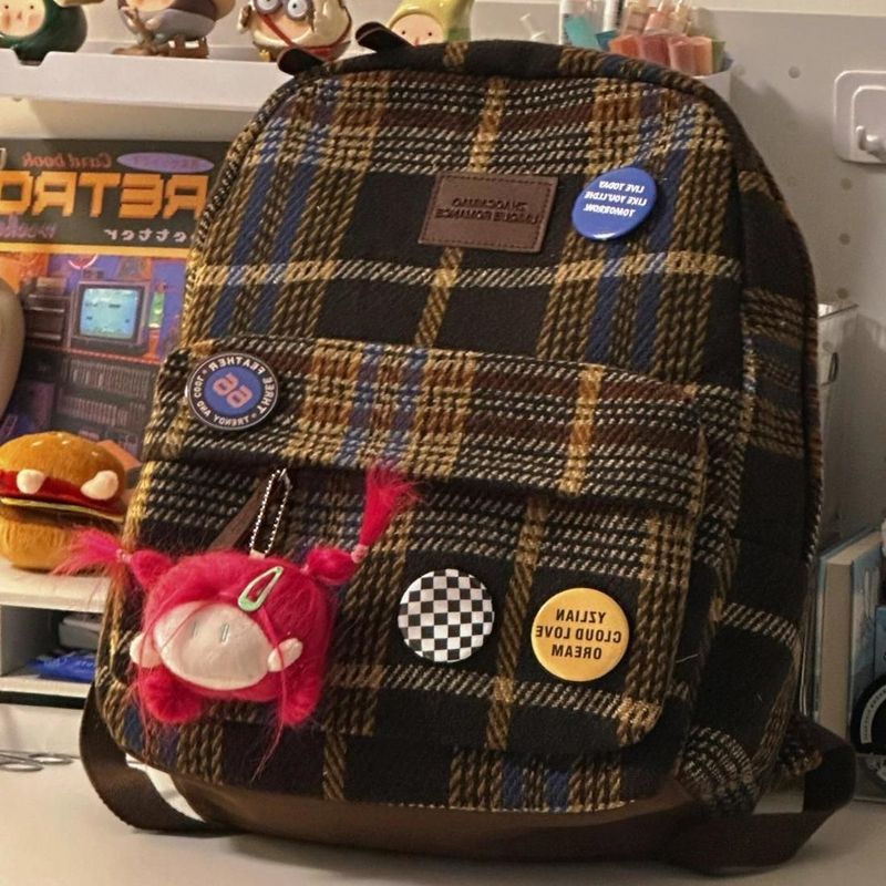 Studenti 2025 Primavera Versione coreana di The Hundred Within The Plaid Pendolari Abbigliamento Moda Versatile Borsa a tracolla quotidiana_voghion.com