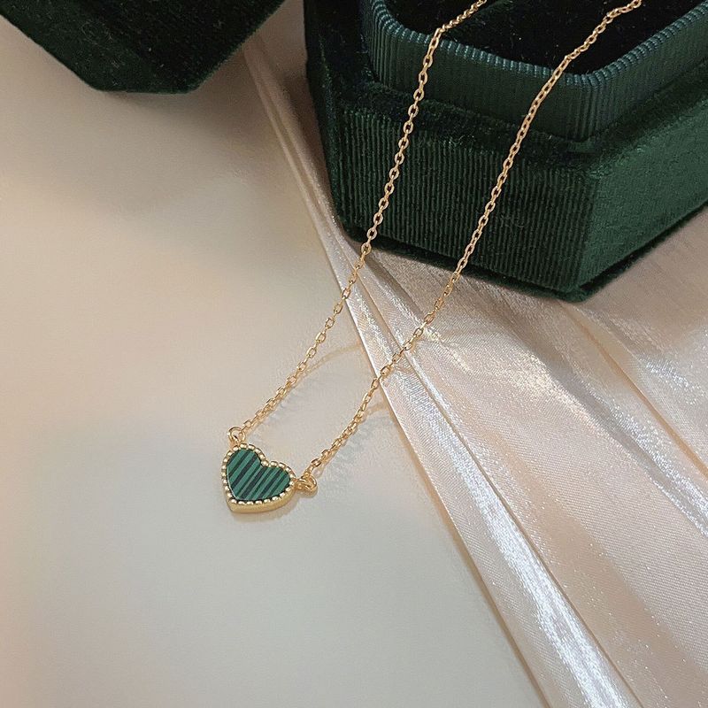 Collana in quarzo rosa con ciondolo a forma di cuore in argento S925 con ciondolo rosa a forma di cuore impilabile, stile Ins_voghion.com