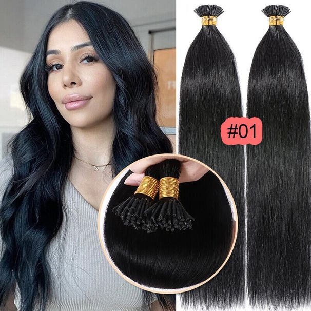 18" 20" Extensions Stick I Tip 100% Remy Echthaar Kaltfusion Vorgebundene Remy Echthaar Extensions 0,5g/s_voghion.com