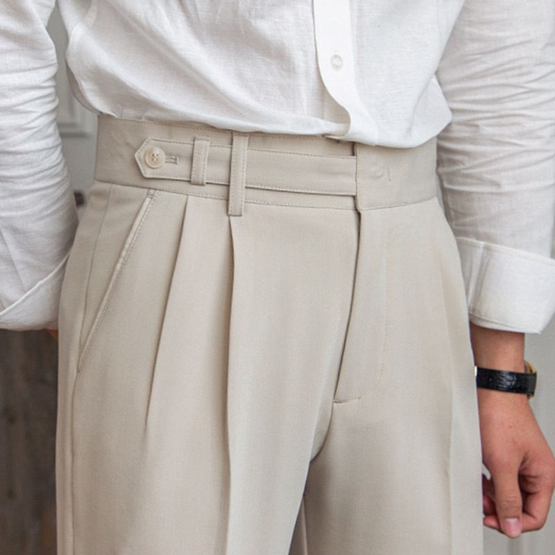 2025 New British Men's Casual Commuting Anti Wrinkle Suit Pants Nine Point Pants All Match Retro Designer Niche Trendy Formal Business Trousers_voghion.com