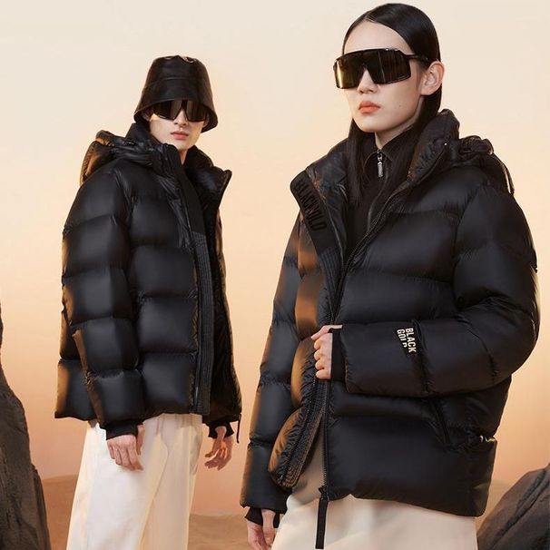 "Unisex Black Puffer Jacket – Long & Short Hooded Down Coat, Warm Winter Essential (S-XXXL)"_voghion.com