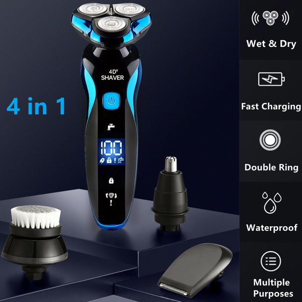Shavers For Men Electric Razor Wet/Dry Rechargeable Rotary Cordless USB Charging_voghion.com