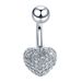 New Fashion Stainless Steel Ring Round Heart-Shaped Zircon Belly Button Stud European And American Foreign Trade_voghion.com