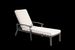 Chaise longue de patio avec coussin en coton, chaise longue inclinable réglable en aluminium antirouille pour piscine, coussin beige imperméable_voghion.com