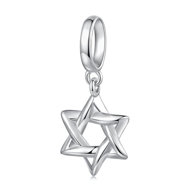 The Star Of David Pendant Charm Sterling Silver Charm,BSC1116_voghion.com