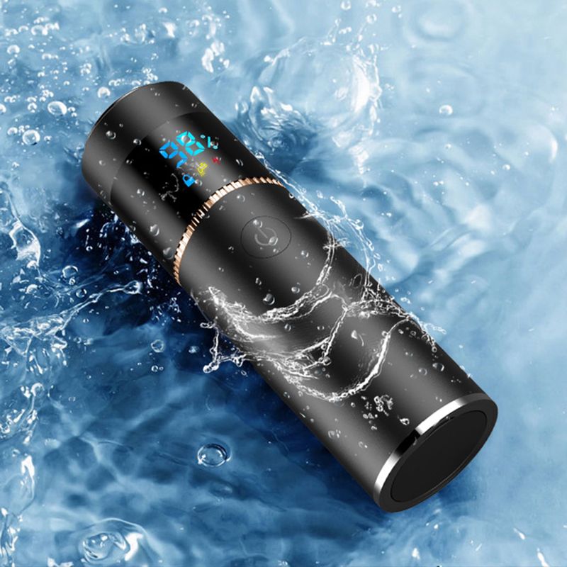 Ruixingst barbeador totalmente lavável IPX7 à prova d'água motor de alta velocidade lâmina de barbear elétrica recarregável úmida/seca para homens_voghion.com