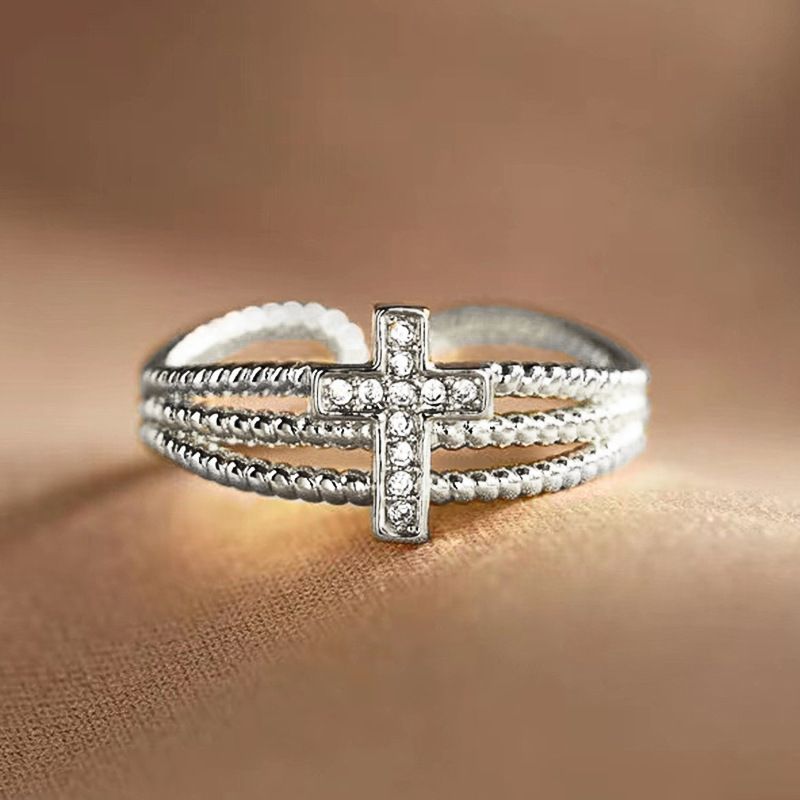 Cao Shi Cross Line Multi layer Female Personalized Ring Popular Fashion Zircon Style_voghion.com