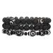 ImitationDzi Bead Herren Naturstein Armband Set Schwarz Set Stapelarmband All Match Beliebtes elastisches Armband Herren_voghion.com