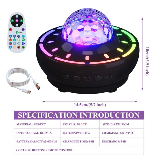 Projektorlampe Laser Sternenhimmel Wiederaufladbare Nacht Live-Streaming Bluetooth Lautsprecher Atmosphärenlicht_voghion.com