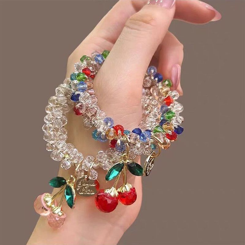 Crystal Head Rope Bracelet Dual-purpose Hair Rope Rubber Band Female Tie Niche Hair Band Female_voghion.com