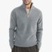 Herren-Winter-Strickpullover mit halbem Reißverschlusskragen – dicker, warmer Pullover, schmale Passform, maschinenwaschbar (Khaki/Weiß/Grau/Schwarz/Braun)_voghion.com