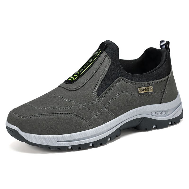 Men's 2024 autumn new item solid color versatile single shoe hiking soft soled Korean version casual walking shoes_voghion.com