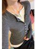 Super Beautiful For Women Autumn 2025 New Trendy Two-Piece Top Gray Knitted Sweater_voghion.com