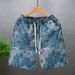 Peony Printed Shorts, Men's Trendy And Personalized Five Piece Pants, 2024 New Men's Ruffled And Handsome Internet Famous Half Cut Pants_voghion.com