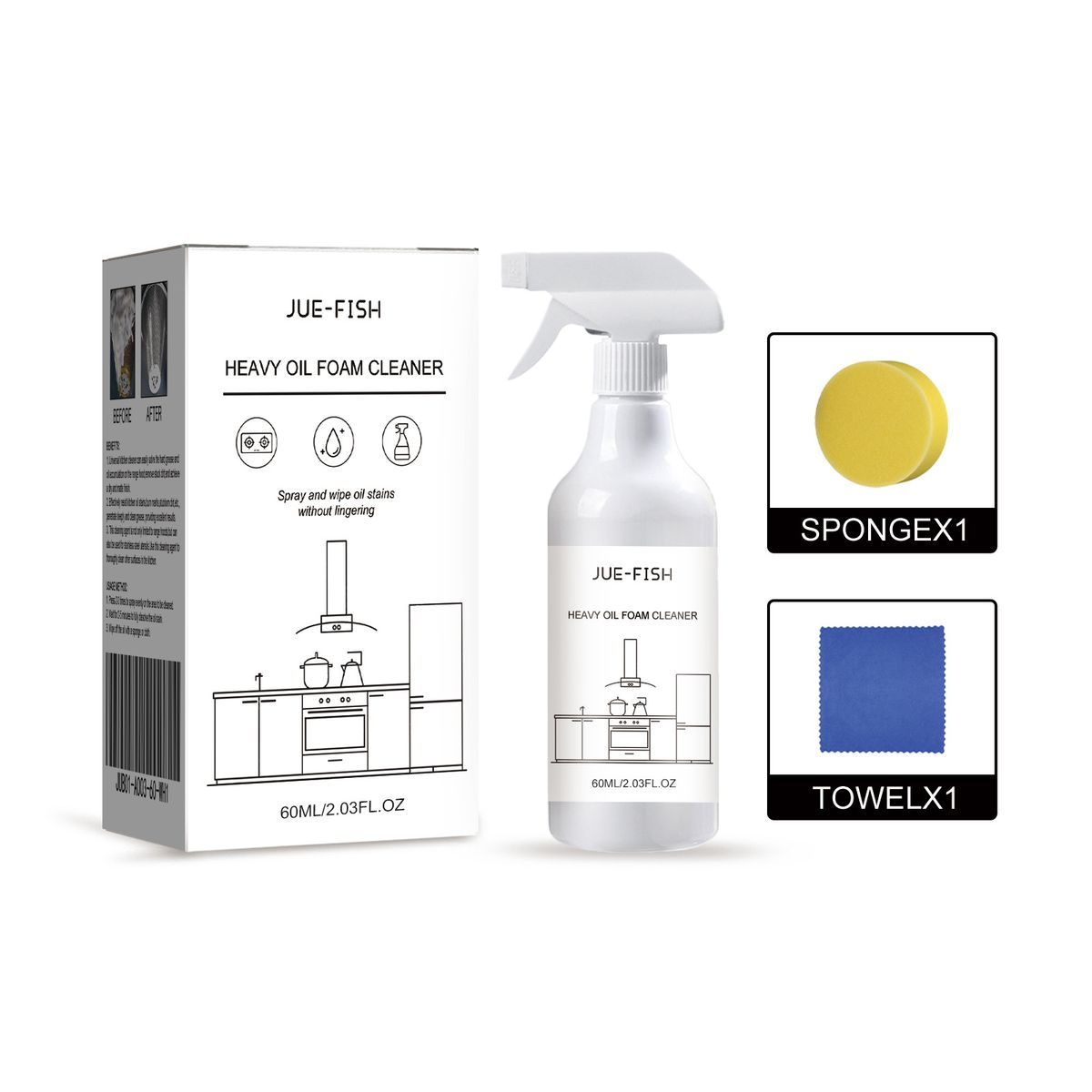 Schweröl-Schaumreiniger, Fettlöser für Küchenherde, Dunstabzugshauben, Waschbecken_voghion.com