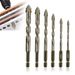 Four-Edged Eccentric Drill Bit Skewed Head High Hardness Tile Drill Bit Serrated Concrete Drill Bit Set For 4/6Pcs Drilling Tool_voghion.com